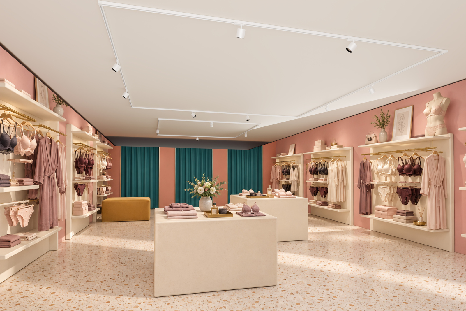 HIGH LUMEN E track lighting in beauty retail store