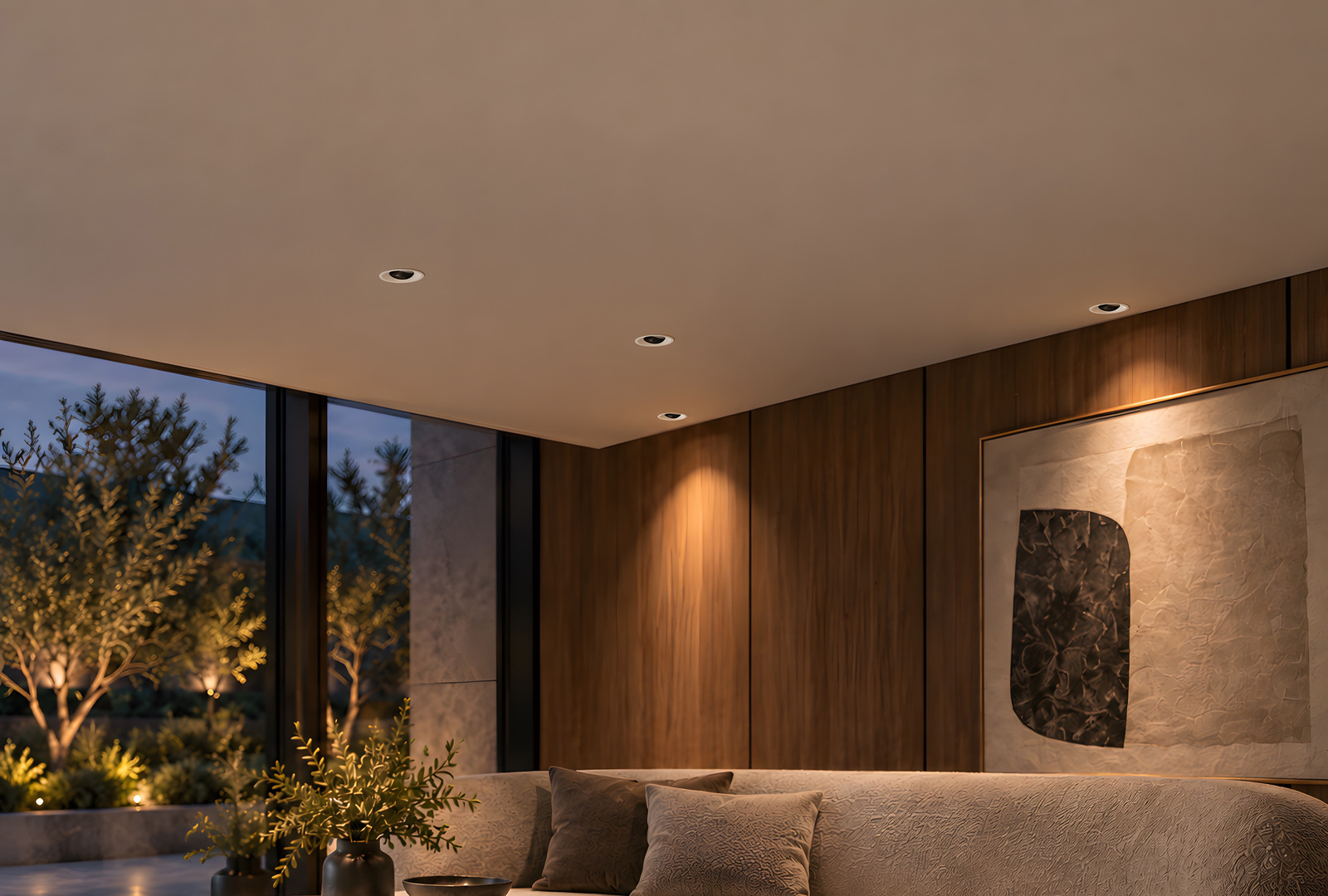 VORA anti-glare adjustable downlight in retail store